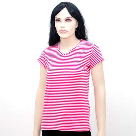 Vneck Pink stripes